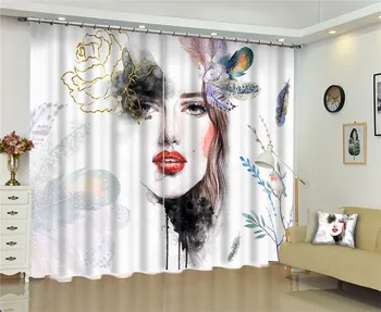 2017 Nove Zavjese za Prozore, Zavjese Europska Moderna 3D seks djevojka sjena zavjesa za dnevni boravak spavaća soba
