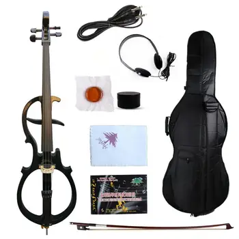 4 string Yinfente 4/4 Electric Silent Cello Ebanovina parts Sweet Tone Free Bag+bow#EC5