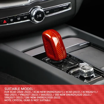 Auto-stil karbonskih vlakana ručka prebacivanje rukava gumb ukras kapa oznaka za Volvo XC90 2021 dodatna oprema za interijer
