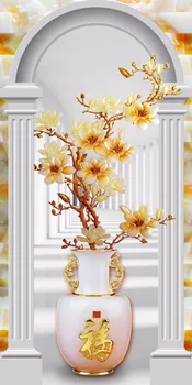 Europski Luksuzne Rimske Zavjese cvjetni dizajn Zavjesa Za Dnevni boravak Potamni 3D Prozorske Zavjese