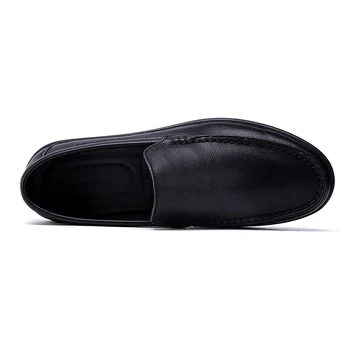 Muške cipele od prirodne kože, Udoban Svakodnevni kožne cipele, Muške лоферы, velike veličine 46, crne cipele za vožnju, gospodo zapatos hombre